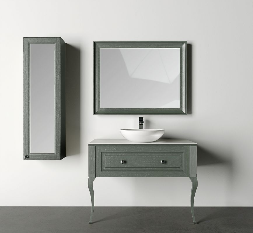 Bază mobilier baie stativă DALET Silver, stejar masiv patinat argintiu