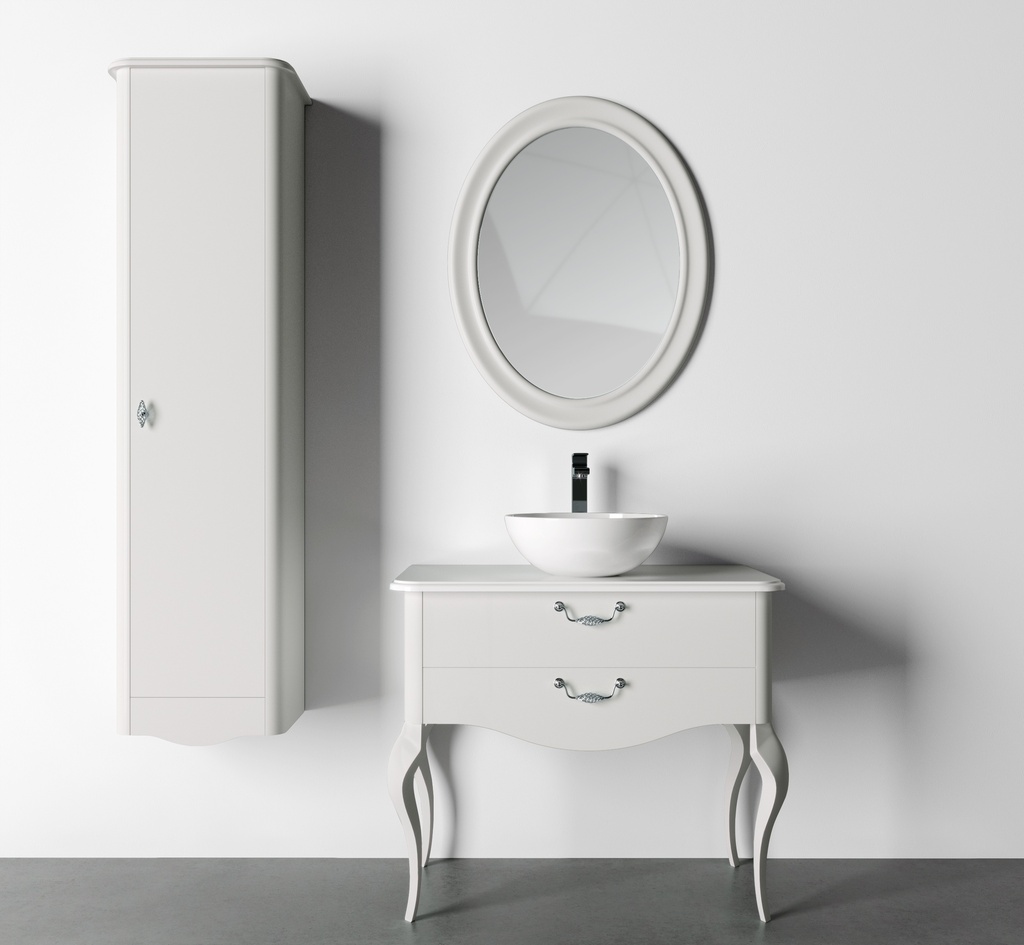 Bază mobilier baie stativă DALET Gala 85, cu blat Solid Surface, alb mat