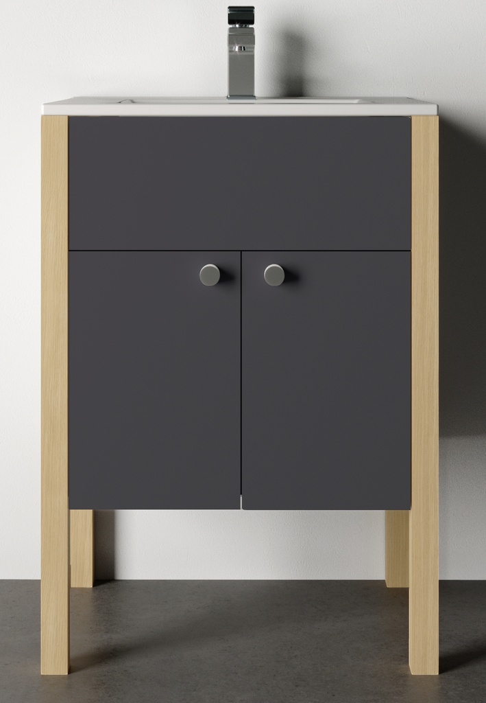 Bază mobilier baie stativă DALET Green 3, gri diamant, lemn de brad