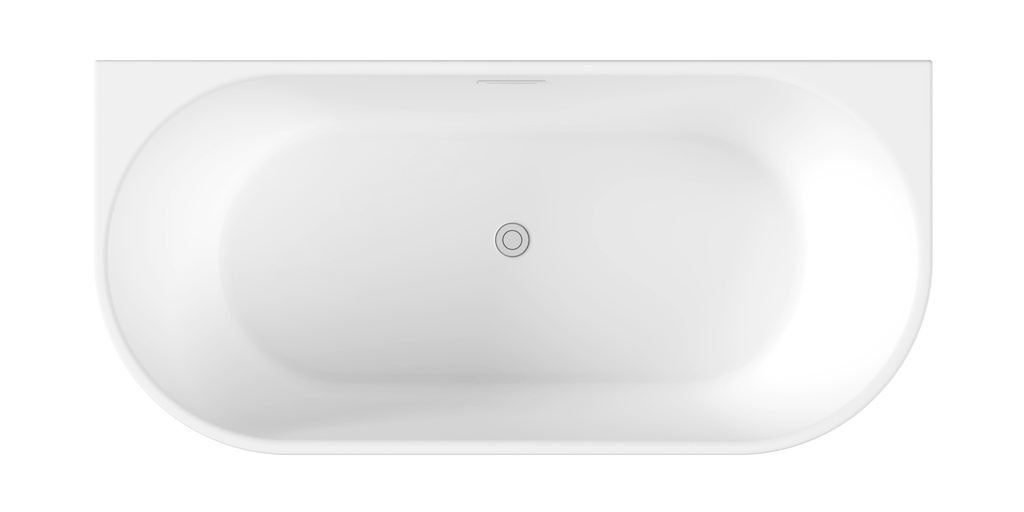 Cadă freestanding DALET Rondo back to wall, acril, albă, 160 x 75 cm