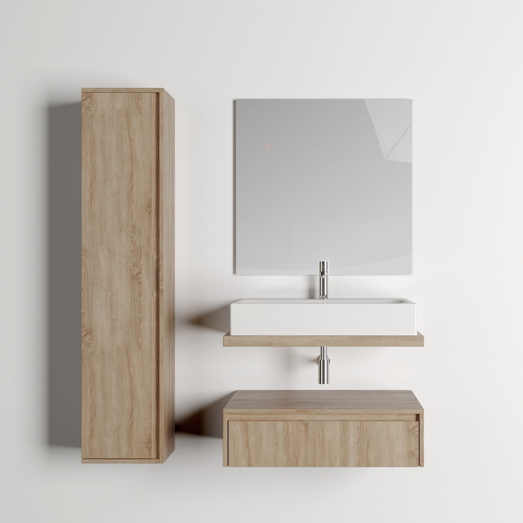 Bază mobilier baie suspendată DALET Slim Eco 80, decor stejar