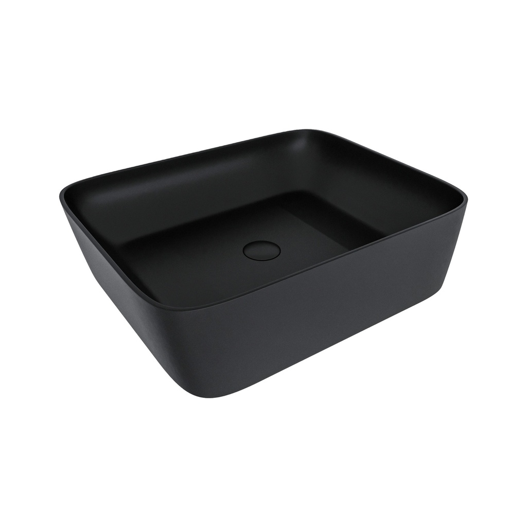 Lavoar pe blat DALET Pure, ceramică, 48 x 37 cm, design Karim Rashid, chiuvetă baie