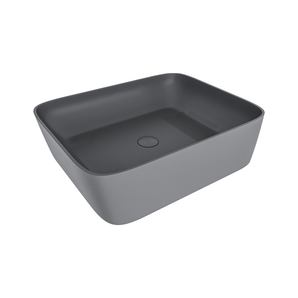 Lavoar pe blat DALET Pure, ceramică, 48 x 37 cm, design Karim Rashid, chiuvetă baie