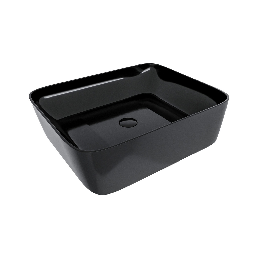 Lavoar pe blat DALET Pure, ceramică, 48 x 37 cm, design Karim Rashid, chiuvetă baie