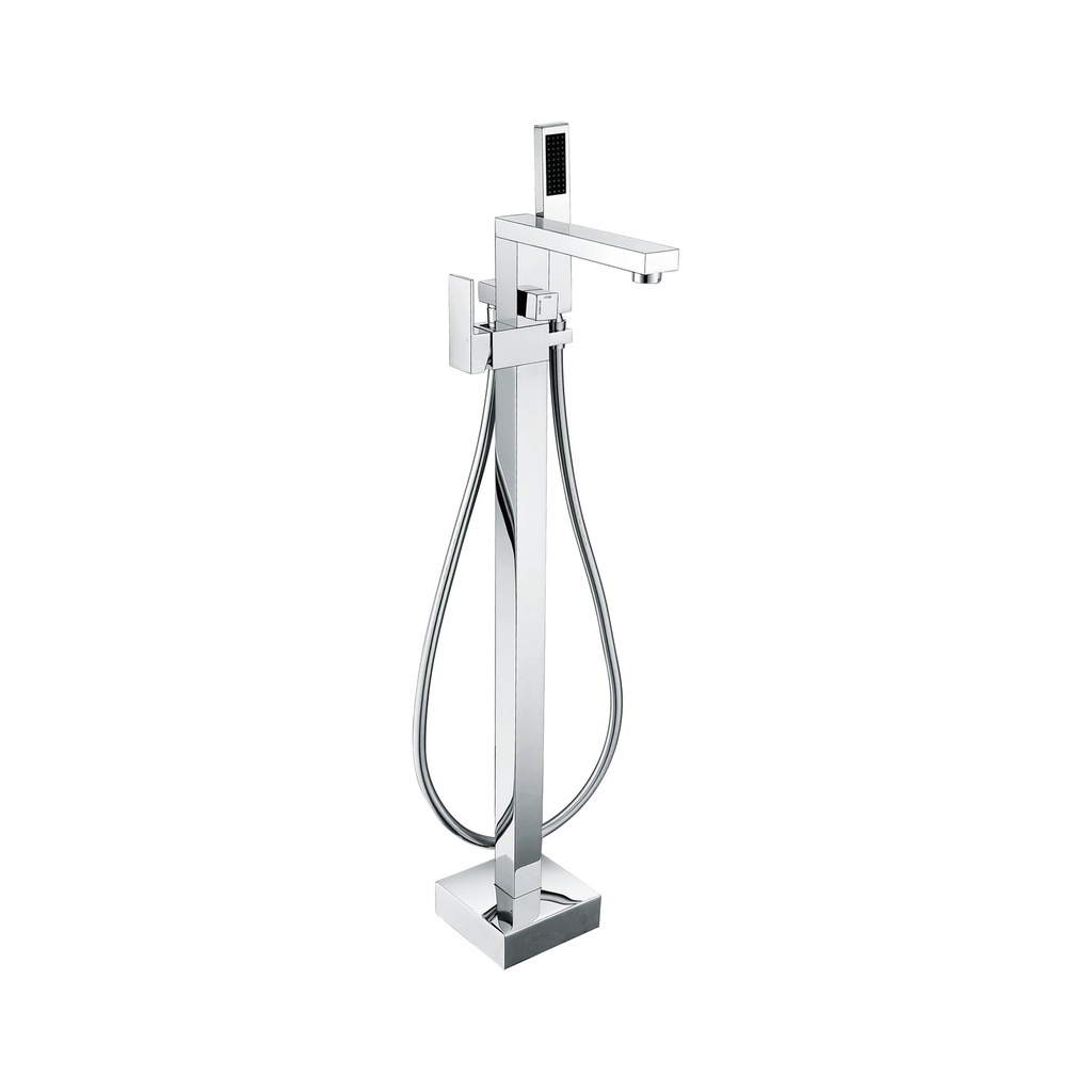 [BC120] Baterie cadă freestanding DALET Square, montaj pe pardoseală (crom)