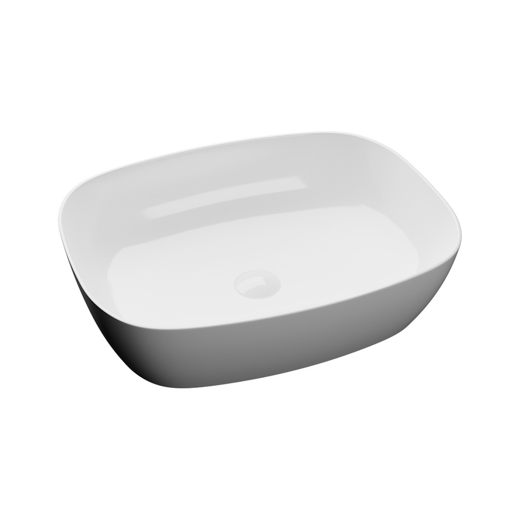 [LV824] Lavoar pe blat DALET Pearl, ceramică, 50,5 x 40,5 cm (alb)