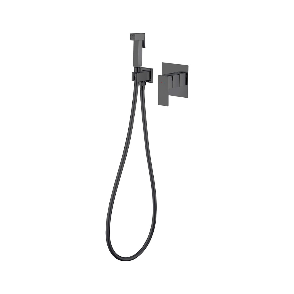 Set duș igienic DALET Square, încastrat, cu baterie monocomandă, robinet baie