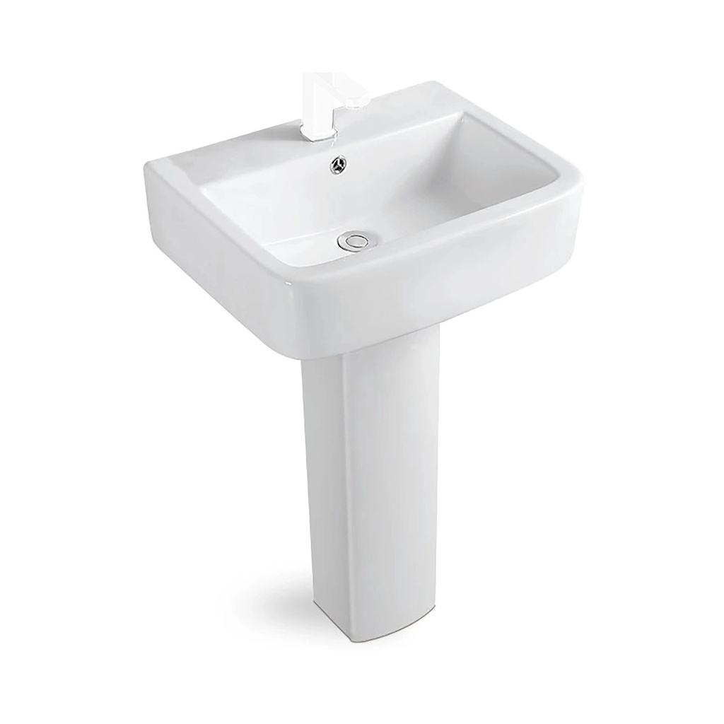 [LV599] Lavoar cu piedestal DALET Thebe, ceramică, alb lucios (60 cm)
