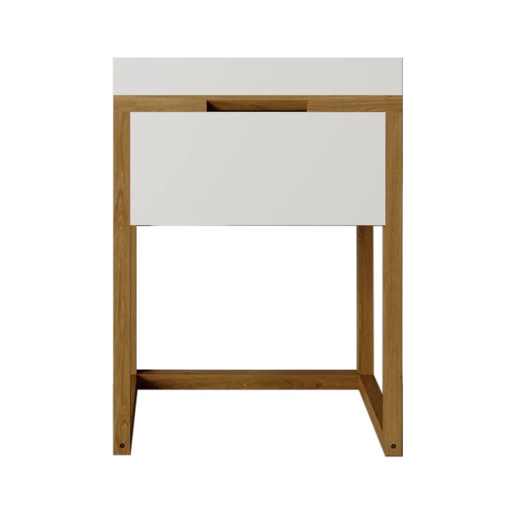 Bază mobilier baie stativă DALET Frame, stejar masiv și alb mat, 60 sau 100 cm
