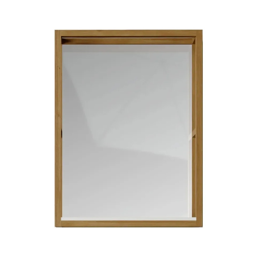 Oglindă baie DALET Frame, stejar masiv și alb mat, 60 x 80 sau 100 x 80 cm