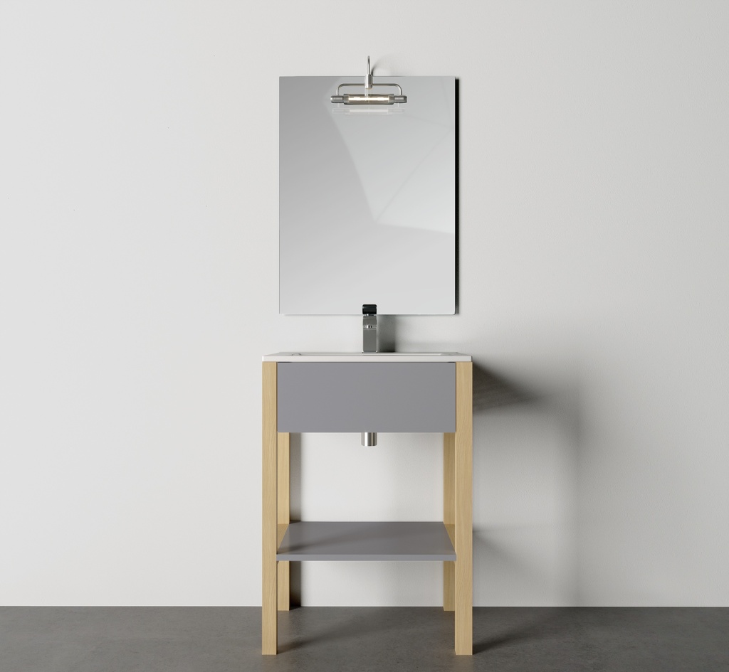 Bază mobilier baie stativă DALET Green 2, gri arctic, lemn de brad