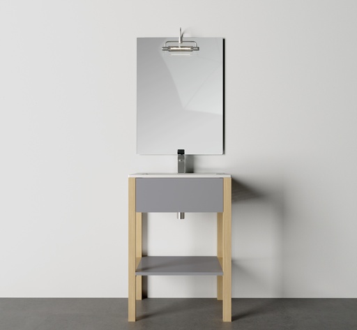 Bază mobilier baie stativă DALET Green 2, gri arctic, lemn de brad