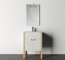 Bază mobilier baie stativă DALET Green 3, albă, lemn de brad