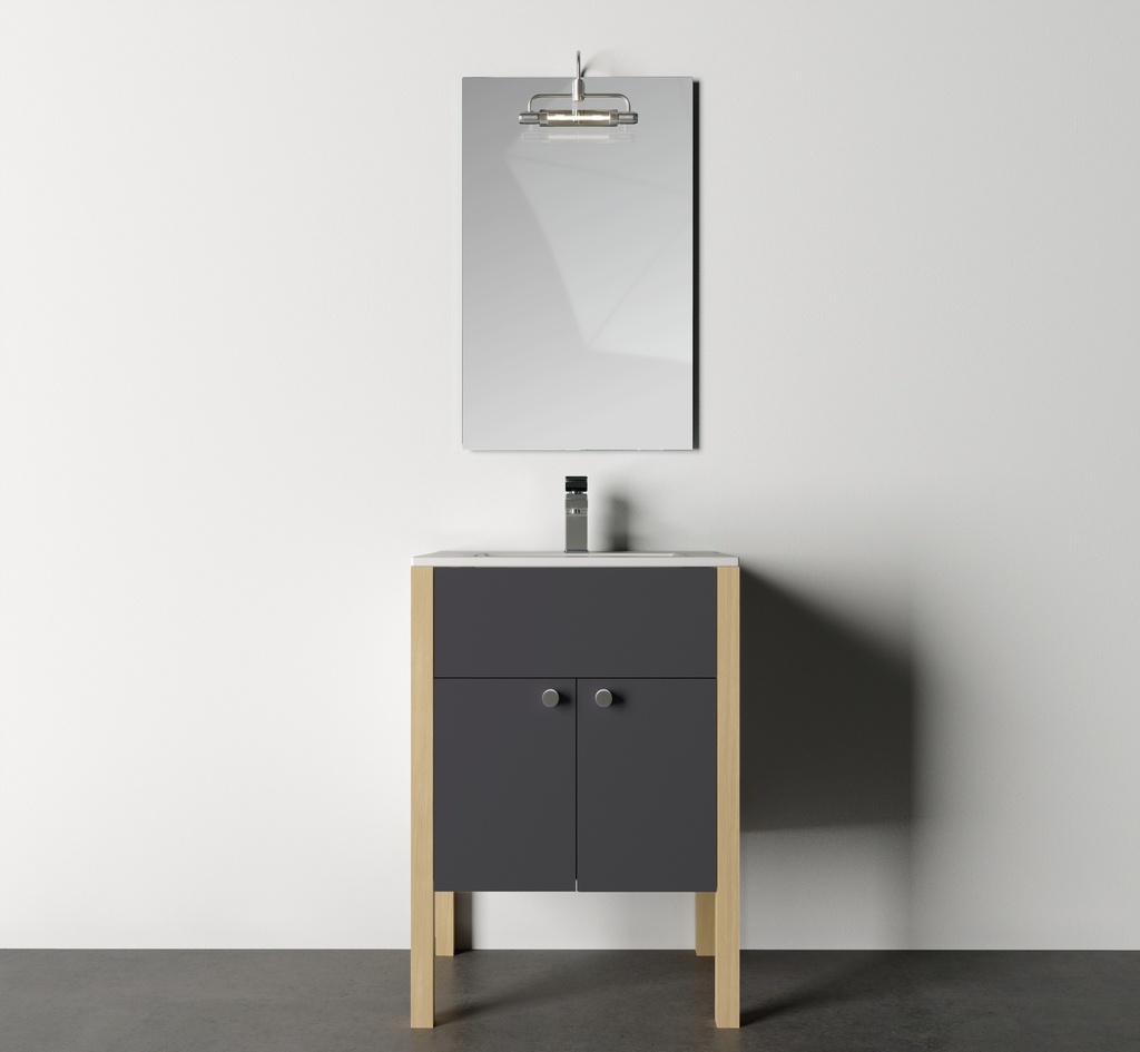 Bază mobilier baie stativă DALET Green 3, gri diamant, lemn de brad