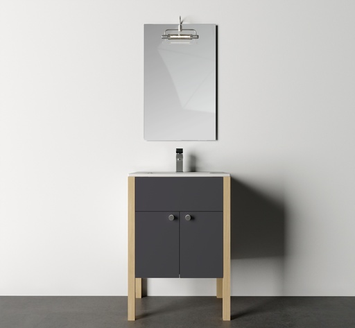 Bază mobilier baie stativă DALET Green 3, gri diamant, lemn de brad