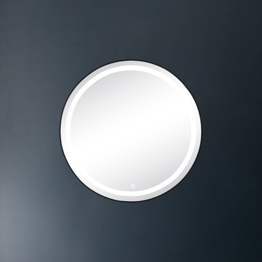 Oglindă baie cu LED DALET Rondo, rotundă, ramă neagră, Ø 60 sau 80 cm