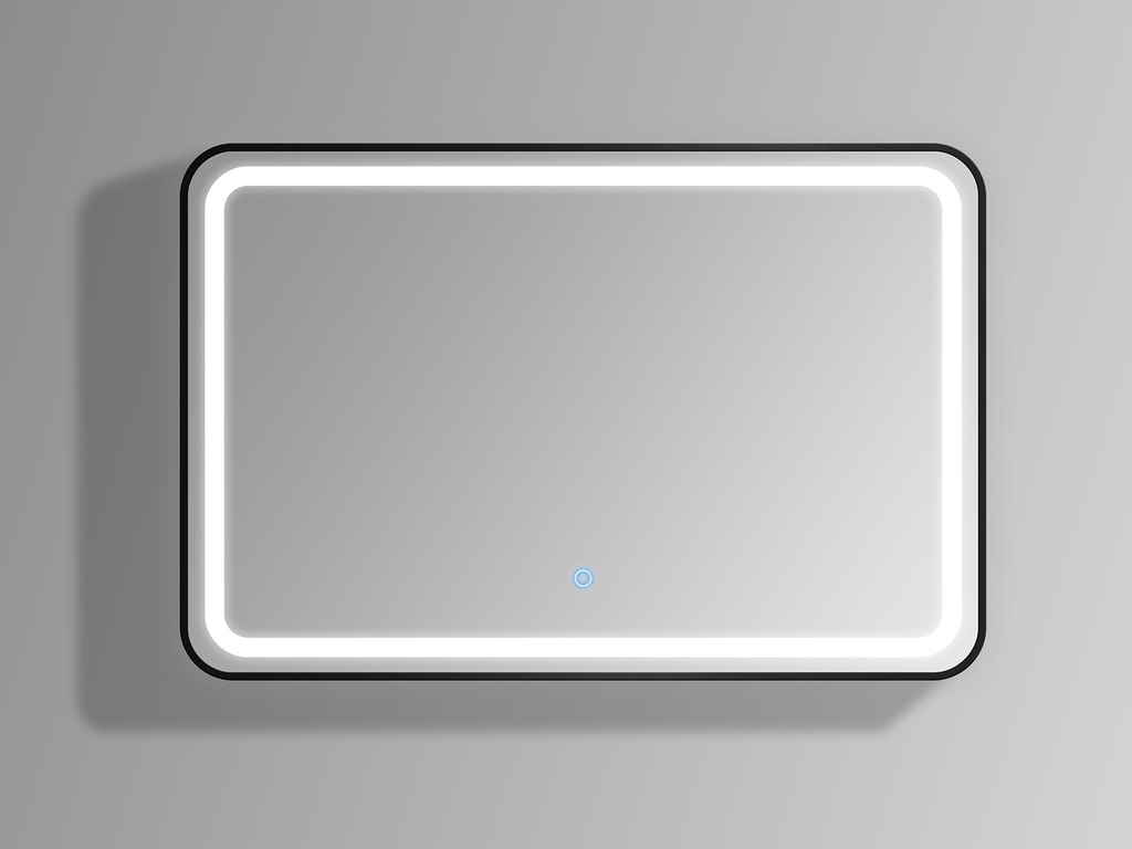 Oglindă baie cu LED DALET Square, ramă neagră, 60 x 80 sau 70 x 100 cm