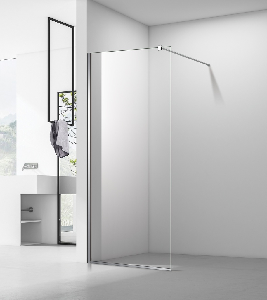 [CD31872] Paravan duș walk-in DALET Quadra, sticlă 8 mm, profil crom, 80, 90 sau 100 cm (80 cm)