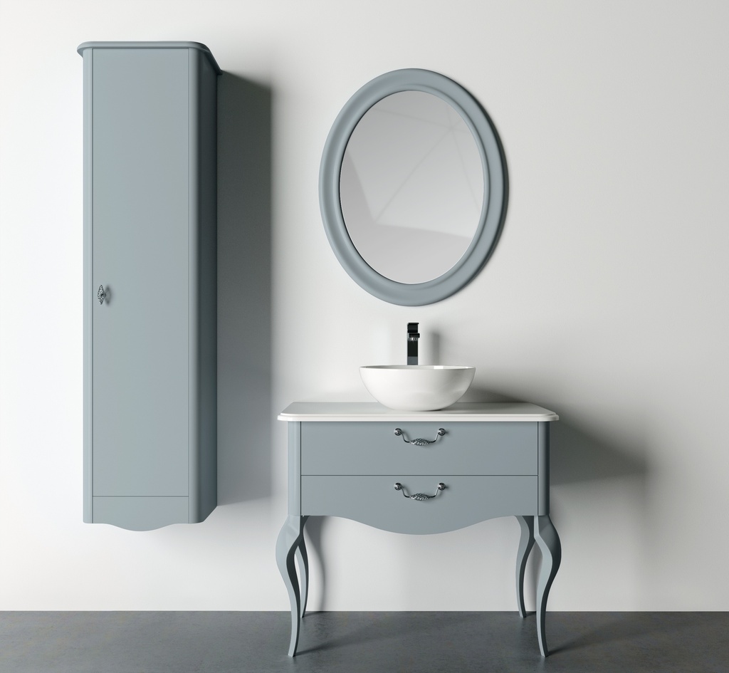 [MF1219] Bază mobilier baie stativă DALET Gala 85, cu blat Solid Surface, gri mat