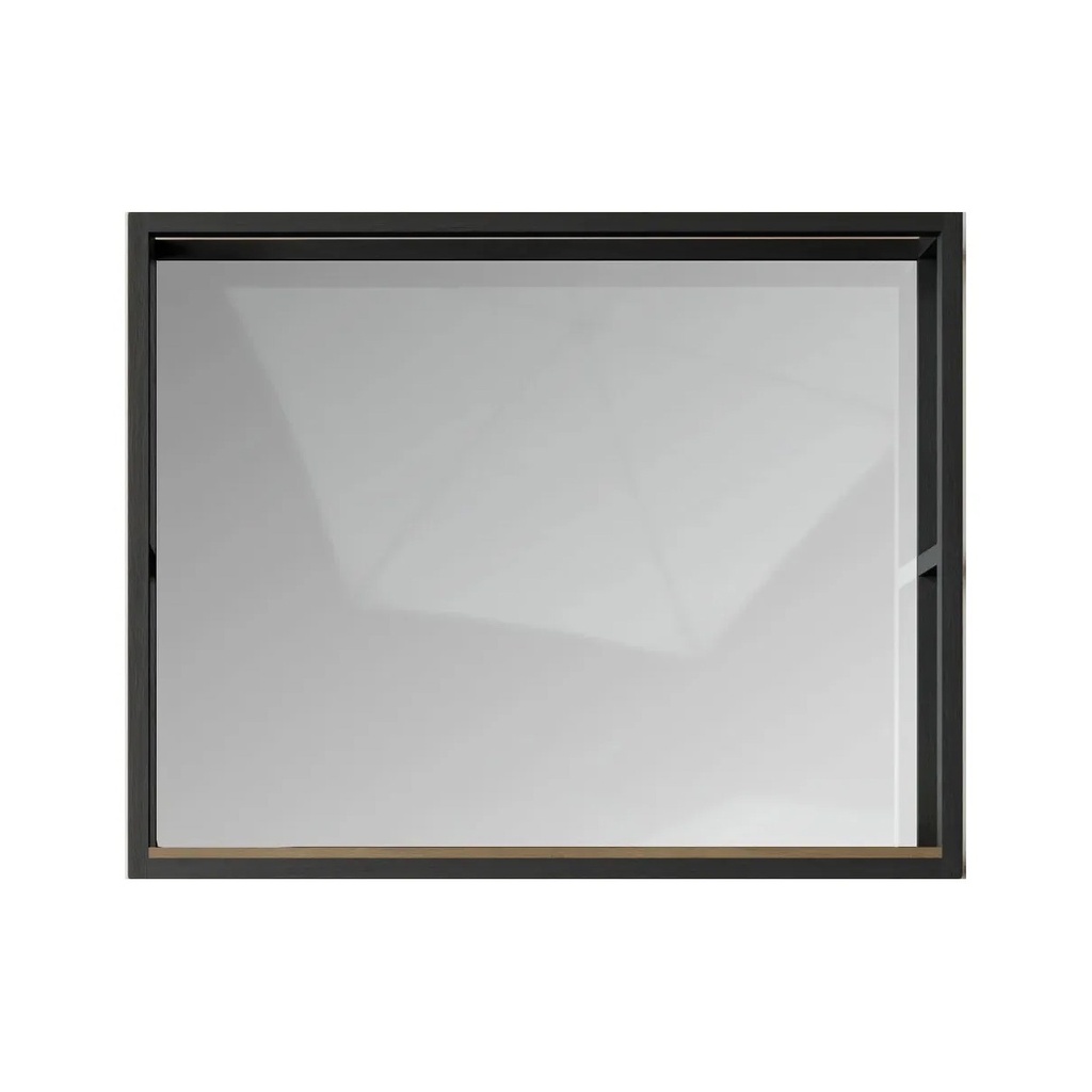 Oglindă baie DALET Frame, stejar masiv gri, 100 x 80 cm