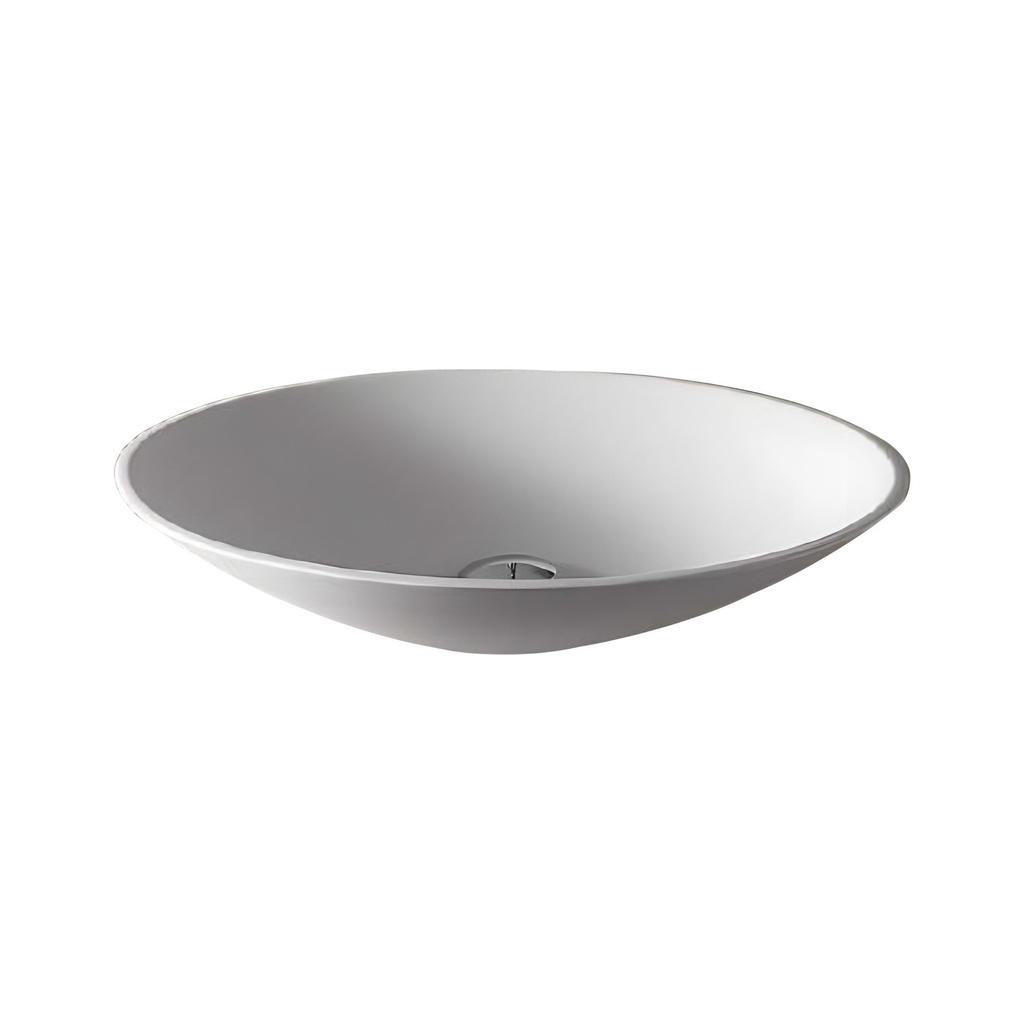 [LV303] Lavoar pe blat DALET Ellipse, compozit, alb mat, 56,5 x 41 cm