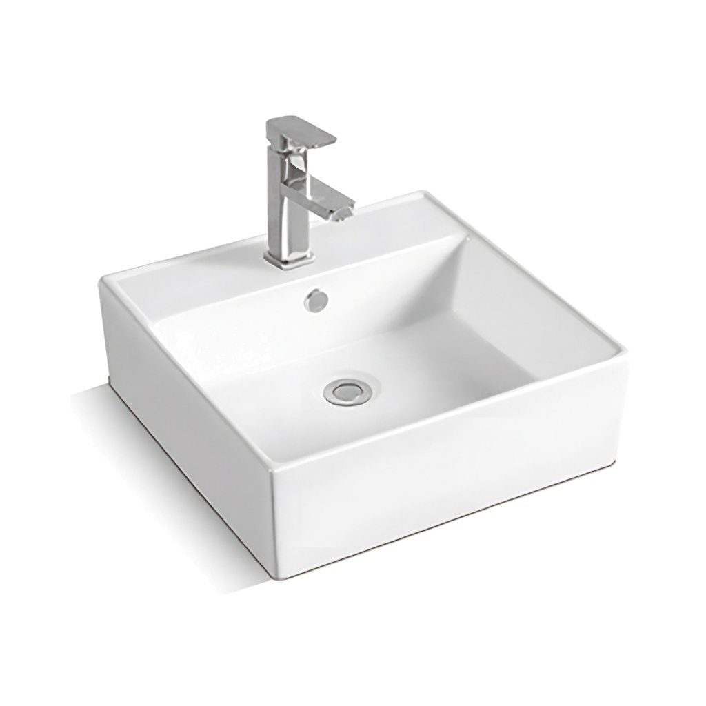 [LV586] Lavoar pe blat DALET Art 30, ceramică, alb, 42 x 41 cm