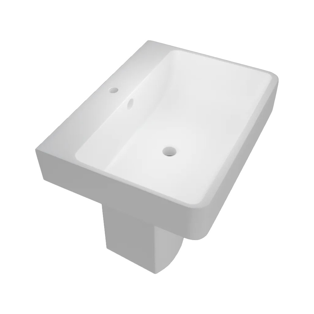 [LV600] Lavoar cu semipiedestal DALET Thebe, ceramică, alb, 60 cm