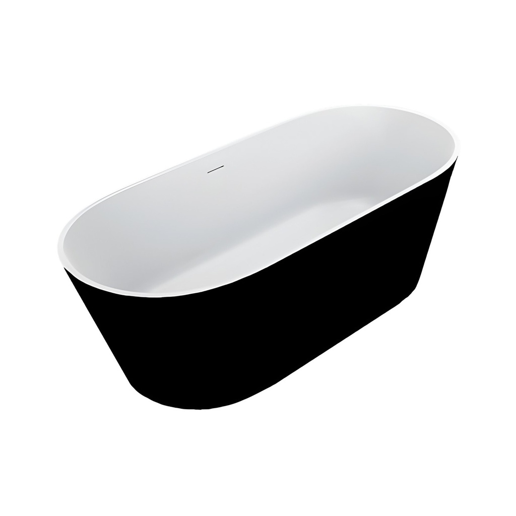 [CH101864] Cadă freestanding DALET Dione B, compozit, neagră, 160 x 75 cm