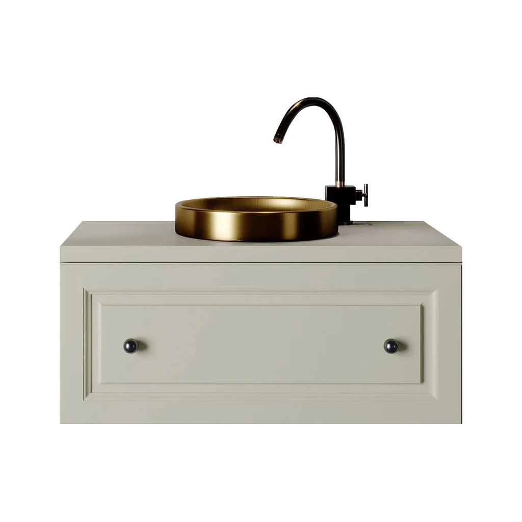 [MF5039] Bază mobilier baie suspendată DALET Baron 90, cu blat Solid Surface, alb mat