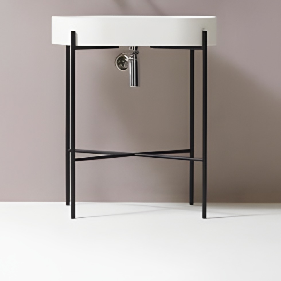 [MF5263] Mobilier baie cu lavoar DALET Pandora, structură metalică, alb, 60 cm