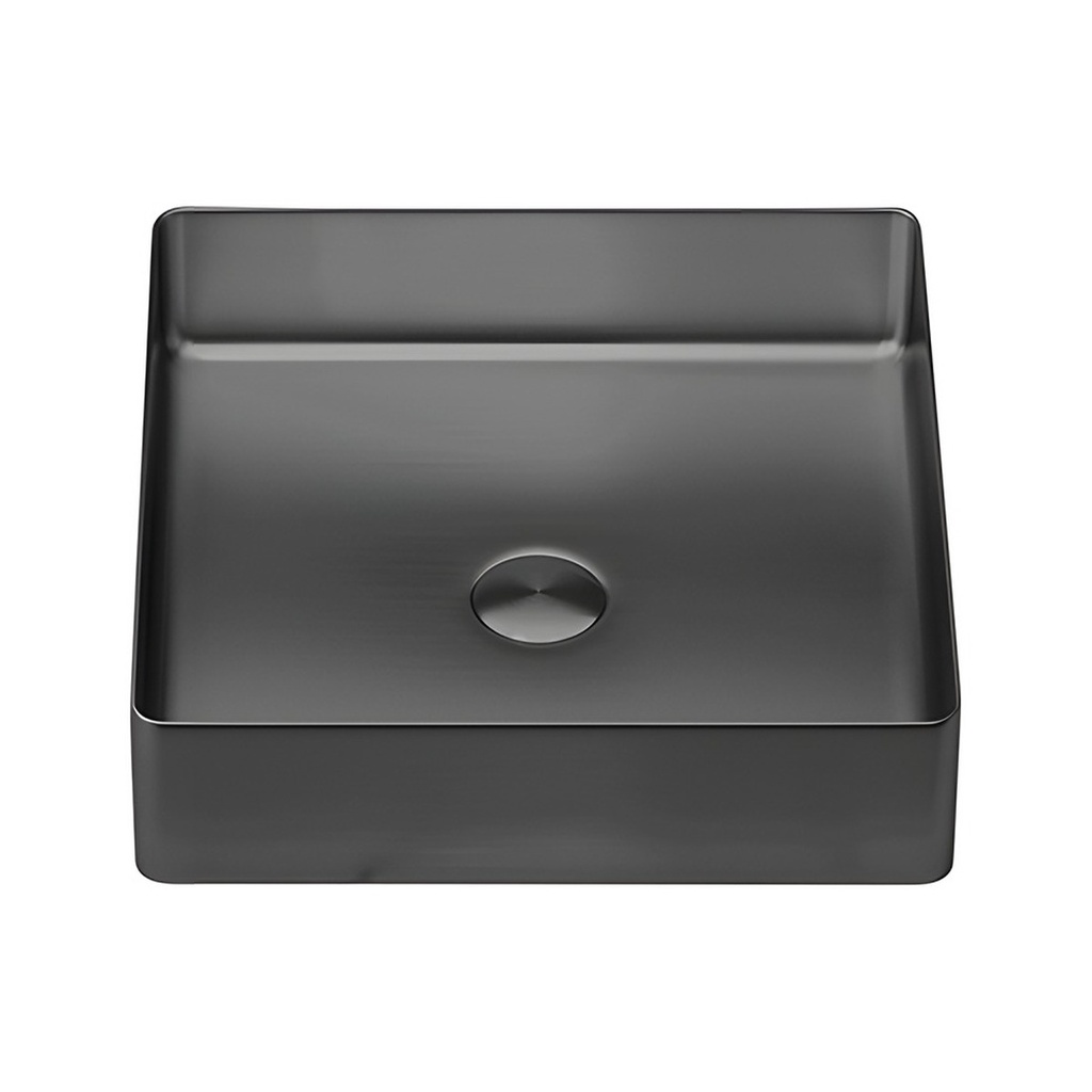 [LV1446] Lavoar pe blat DALET Square, metal, negru periat, 40 x 40 cm
