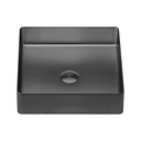 Lavoar pe blat DALET Square, metal, negru periat, 40 x 40 cm