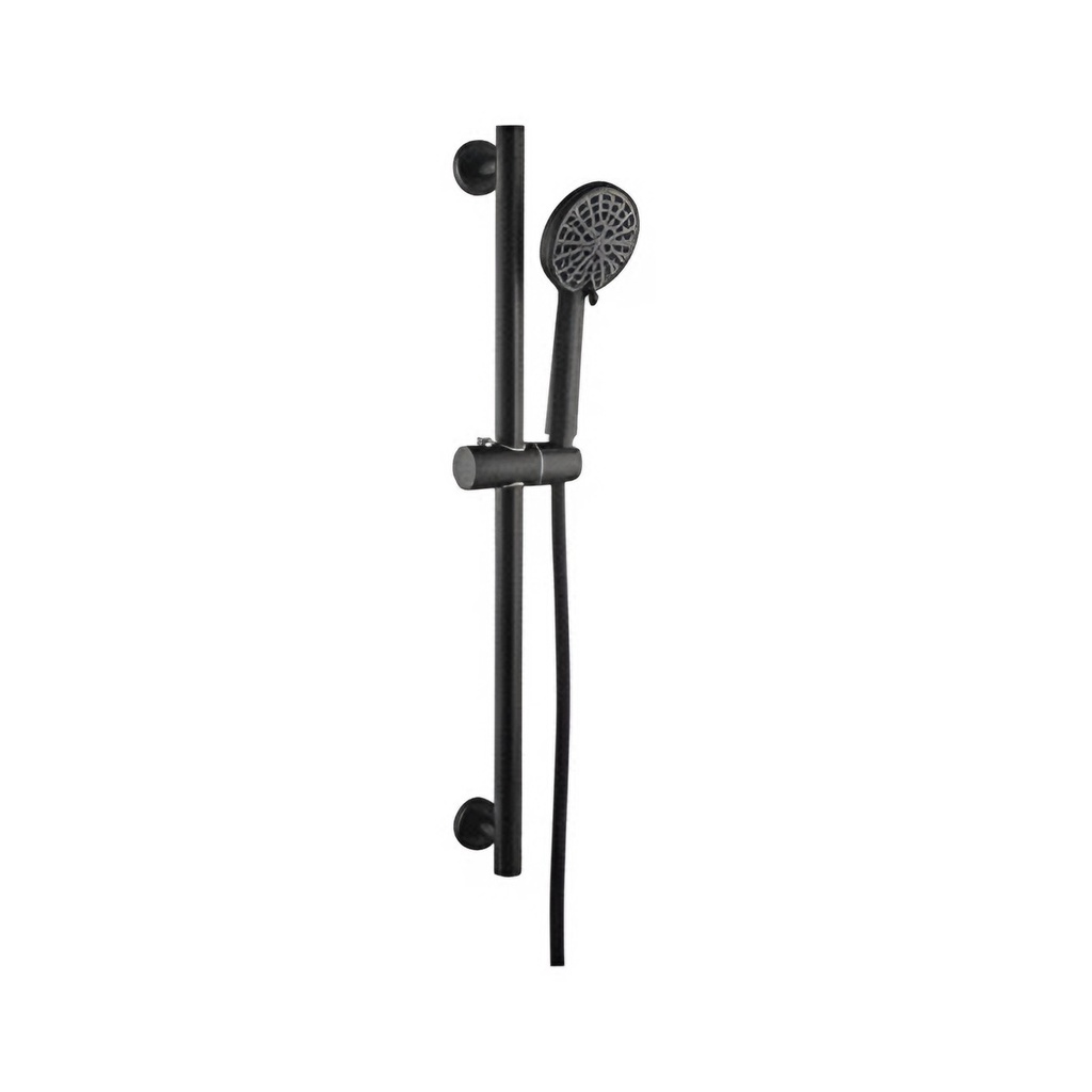 [BD808] Set duș cu bară DALET Rondo, negru mat, montaj aplicat