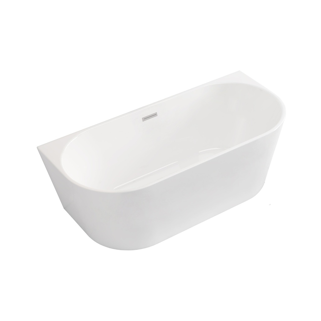 Cadă freestanding DALET Rondo back to wall, acril, albă, 160 x 75 cm