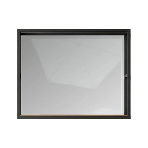 Oglindă baie DALET Frame, stejar masiv gri, 100 x 80 cm