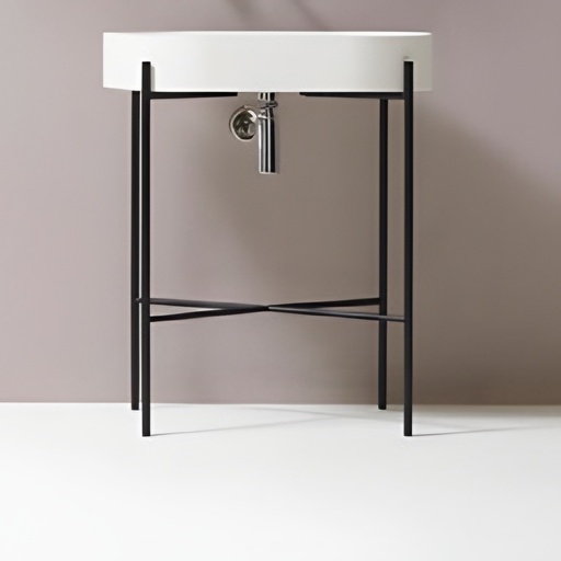 Mobilier baie cu lavoar DALET Pandora, structură metalică, alb, 60 cm