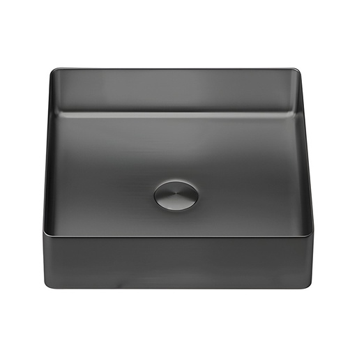 Lavoar pe blat DALET Square, metal, negru periat, 40 x 40 cm